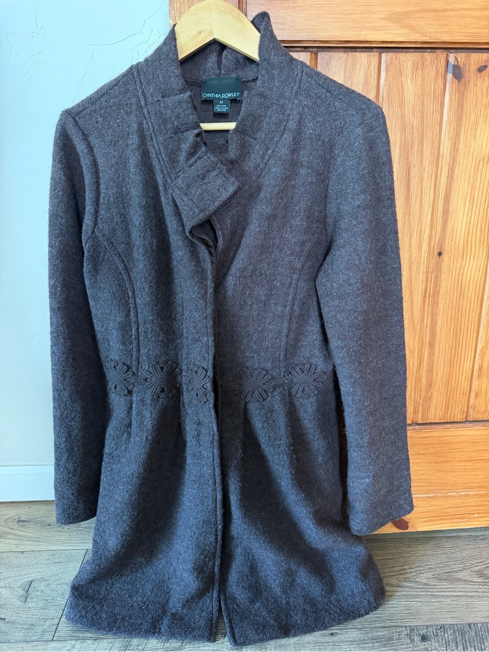 Cynthia Rowley Brown 100% Wool Boiled Wool Coat Jacket Medium M